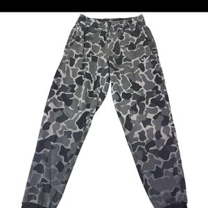 Adidas Pants Mens Medium Gray Camo Joggers Sweatpants Originals Trefoil Logo